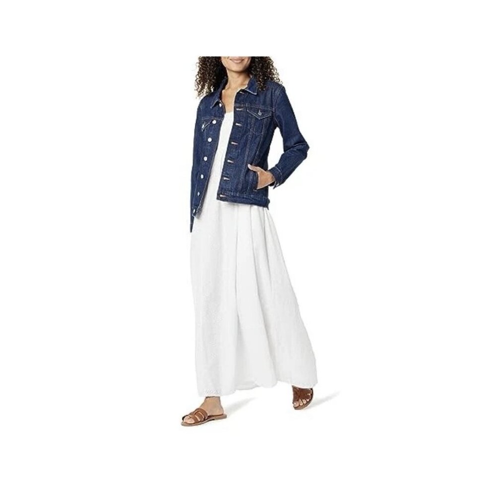 The Drop Women's Zain Dark Wash Indigo Denim Jean Jacket Medium NWT - Picture 4 of 7